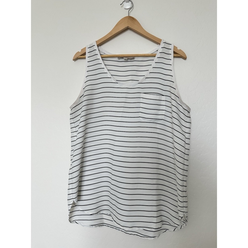 Ann Taylor Loft Woman's Tank‎ Large White Black Striped
